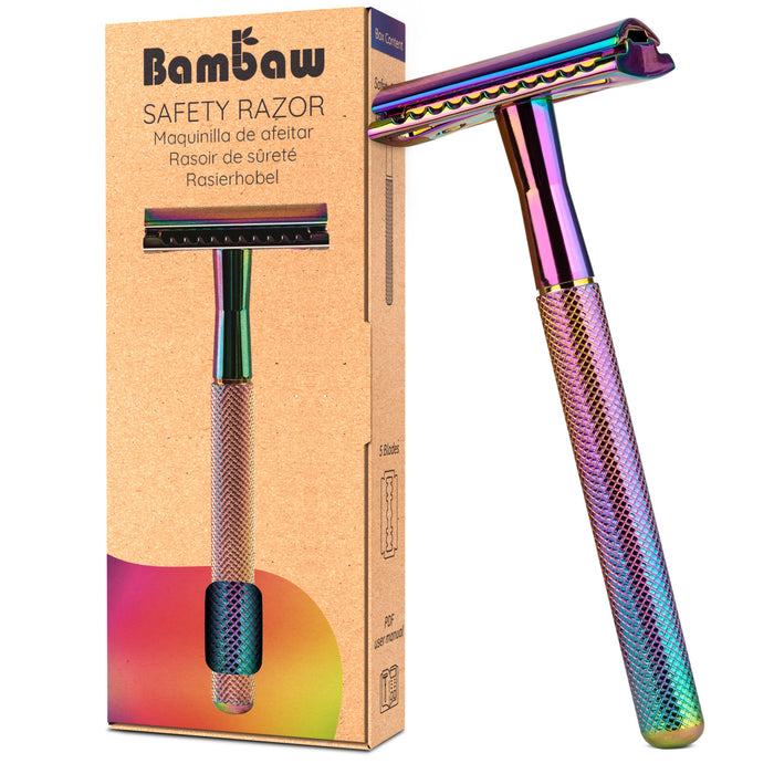 Daugkartinis metalinis skustuvas Bambaw Rainbow