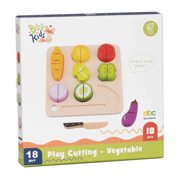 Montessori medinis daržovių pjaustymo rinkinys