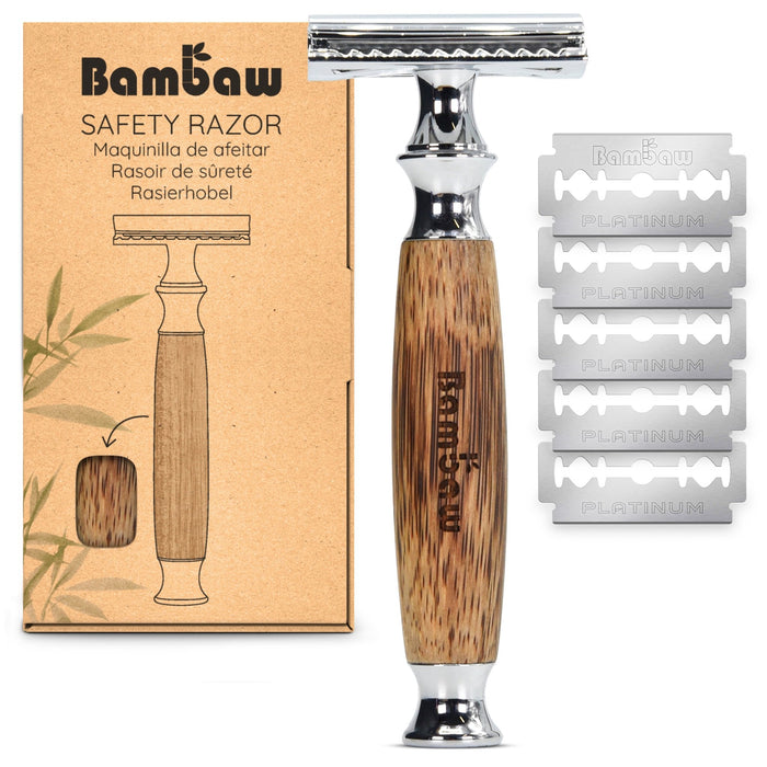 Daugkartinis bambukinis skustuvas Bambaw Classic Silver - Nula | Priemonės tvaresnei Tavo kasdienai# - product_vendor#