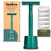 Daugkartinis metalinis skustuvas Bambaw Sea Green su stovu - Nula | Priemonės tvaresnei Tavo kasdienai# - product_vendor#